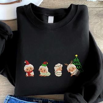 Embroidered Christmas Sheep Sweatshirt, Cute Sheep Embroidered Sweatshirt For Family | Mazezy