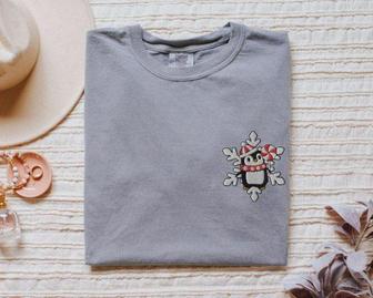 Embroidered Christmas Snowflake Penguin Sweatshirt, Gift For Christmas | Mazezy