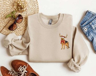 Embroidered German Shepherd Dog Christmas Sweatshirt, Gift For Dog Lover | Mazezy