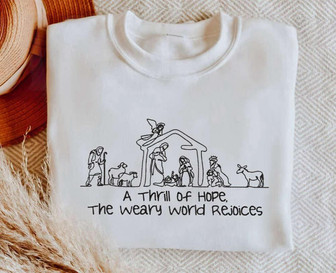 Embroidered Nativity Sweatshirt, Nativity Scene Sweater Gift For Christmas | Mazezy