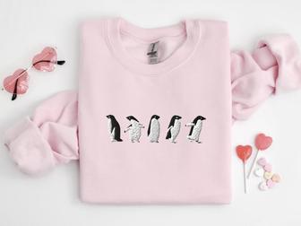 Embroidered Penguin Sweatshirt, Embroidered Penguin Sweatshirt, Gift For Family | Mazezy