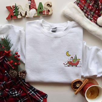 Embroidered Santa Christmas Sweatshirt, Santa Claus Sweater, Gift For Christmas | Mazezy