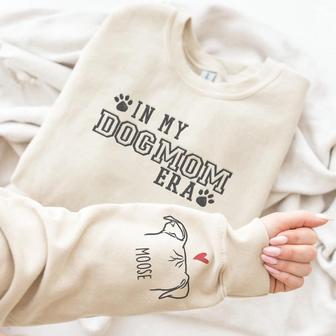 Embroidered Sleeve Sweatshirt with Your Dog Names, Gift For Dog Lover | Mazezy
