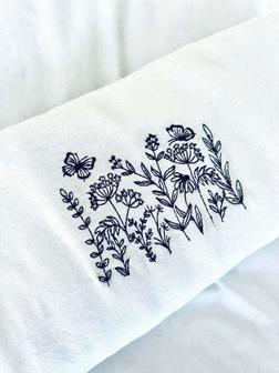 Floral Butterfly Plants Embroidered Sweatshirt Crewneck Sweatshirt Gift For Family | Mazezy