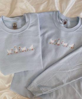 Geese Funny Embroidered Sweatshirt Crewneck Sweatshirt For Men And Women | Mazezy