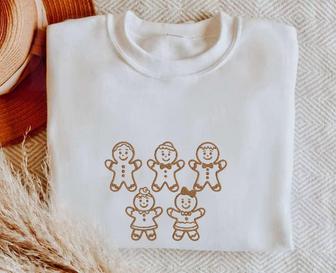 Gingerbread Men Embroidered Sweatshirt, Christmas Gift For Baker | Mazezy