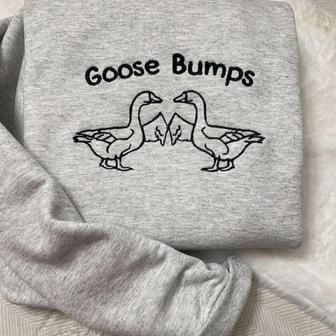 Goose Bumps Embroidered Sweatshirt Crewneck Sweatshirt For Men Women | Mazezy