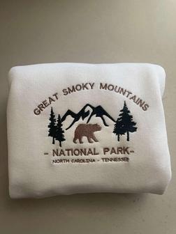 Great Smoky Mountain Embroidered Sweater Crewneck Sweatshirt For Family | Mazezy