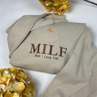 Milf Embroidered Sweatshirt Crewneck Sweatshirt Gift For Family | Mazezy