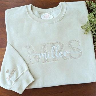 Mrs Embroidered Sweatshirt For Bride Gift Idea For Bride To Be Sweatshirt | Mazezy