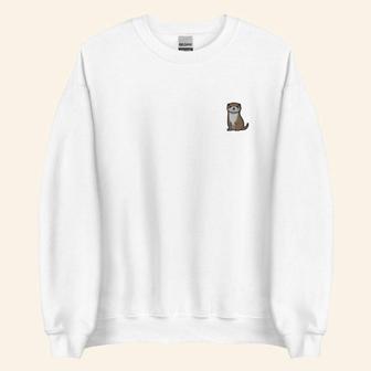 Otter Cute Embroidered Sweatshirt Crewneck Sweatshirt Gift For Family | Mazezy