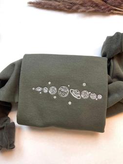 Planets Embroidered Sweatshirt Crewneck Sweatshirt For Family | Mazezy