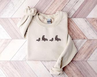 Seal Embroidered Sweatshirt Crewneck Sweatshirt For Men And Women | Mazezy