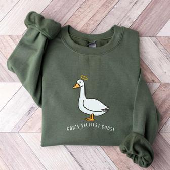 Silly Goose Embroidered Sweatshirt Crewneck Sweatshirt For Men Women | Mazezy