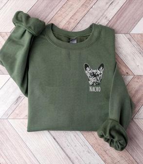 The Custom Embroidered Pet Portrait Patch Sweatshirt Gift For Dog Lover | Mazezy UK