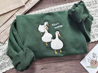 Three Goose Embroidered Sweatshirt Crewneck Sweatshirt For Women And Men | Mazezy AU