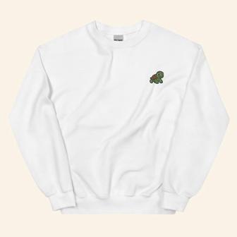 Turtle Embroidered Sweatshirt Crewneck Sweatshirt Gift For Family | Mazezy