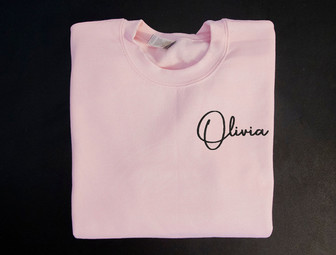 Custom Text Embroidered Crewneck Sweatshirt Custom Name Sweater | Mazezy