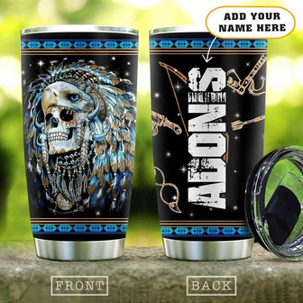 Colorful Native Skull Personalized Stainless Steel Tumbler - Thegiftio