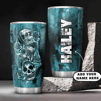 Picture Blue Skull Personalized Stainless Steel Tumbler - Thegiftio UK