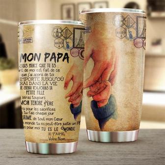 A Mon Papa To My Dad France Personalized Tumblerbirthday Christmas Gift Father'S Day Gift For French Dad From Son Daughter - Thegiftio UK