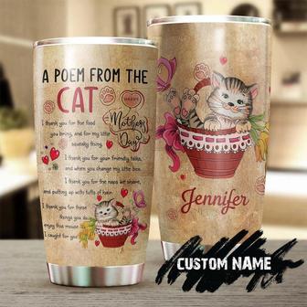 A Poem From The Cat Personalized Tumblercat Tumblergift For Cat Lovercat Day Giftmother'S Day Gift For Cat Mom - Thegiftio UK