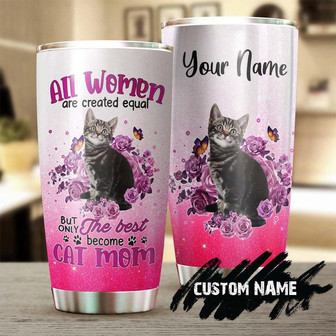 A Woman With Guitar And Her Cat Personalized Tumblercat Tumblergift For Cat Lovermother'S Day Gift For Cat Mom Gift For Guitar Player - Thegiftio UK