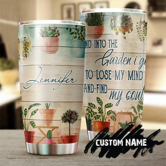 And Into The Garden I Go Personalized Tumbler Gardening Tumbler Gardener Gift Gift For Her Gardenholic Tumbler Garden Lover Gift - Thegiftio