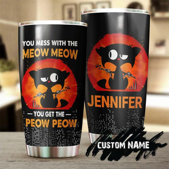 Assassin Funny Cat Mess The Meow Get The Peow Personalized Tumblercat Tumbler Gift For Cat Mom Cat Dad Gift For Cat Lovercat Day Gift - Thegiftio