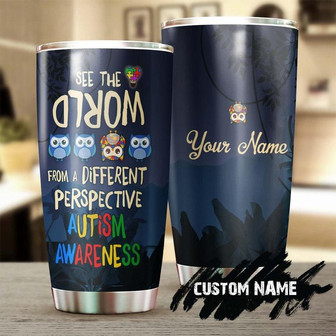 Autism Different Perspective Personalized Steel Tumbler Autism Tumbler Autism Gift Gift For Autism Parent Gift For Autism Child - Thegiftio
