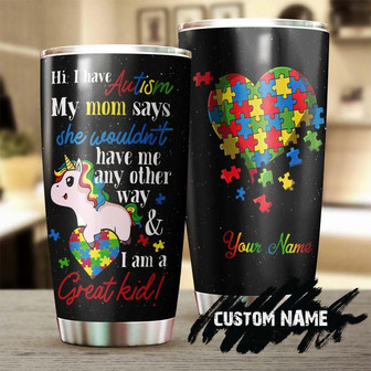 Autism I Am A Great Kid Unicorn Personalized Steel Tumbler Autism Tumbler Autism Gift Gift For Autism Parent Gift For Autism Child - Thegiftio UK