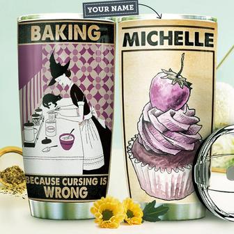 Baking Witch Personalized Stainless Steel Tumbler - Thegiftio