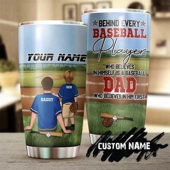 Baseball Dad And His Son Personalized Tumblerbirthday Christmas Gift Father'S Day Gift For Baseball Dad From Son - Thegiftio