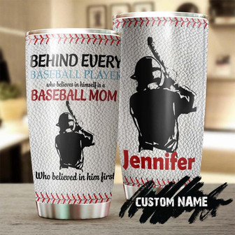 Baseball Mom Behind A Baseball Player Is His Mom Personalized Tumblerbirthday Christmas Gift Mother'S Day Gift For Baseball Mom From Son - Thegiftio UK
