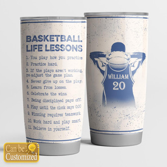 Basketball Life Lessons Personalized Tumbler - Thegiftio UK