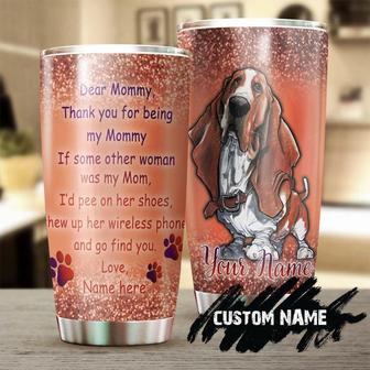 Basset Hound Dear Mommy Funny Letter Personalized Tumbler Gift For Basset Hound Mom Mother'S Day Gift Gift For Basset Hound Lover - Thegiftio UK