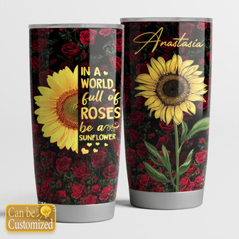 Be A Sunflower Personalized Tumbler - Thegiftio UK