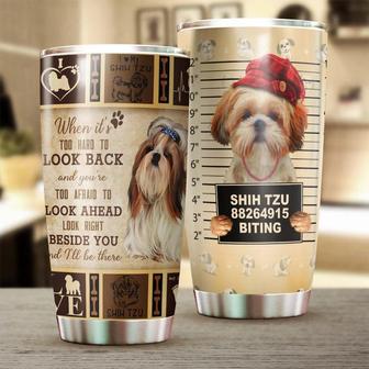 Personalized Gift For Dog Mom, Be With You Right Beside You Tumbler custom Dog Tumbler Mother'S Day Gift For Dog Mom Gift For Shih Tzu Lover dog Travel Mug - Thegiftio UK
