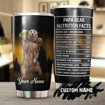 Bear Beer Dad Papa Bear Nutrition Fact Funny Personalized Tumblerbirthday Christmas Father'S Day Gift For Gym Dad From Son Daughter - Thegiftio UK