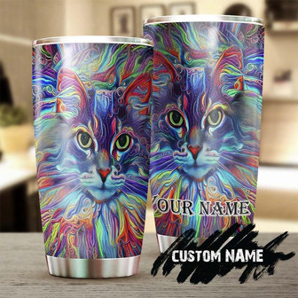 Beautiful Cat Art Painting Personalized Tumblercat Tumblergift For Cat Mom Cat Dad Gift For Cat Lovercat Day Gift - Thegiftio UK