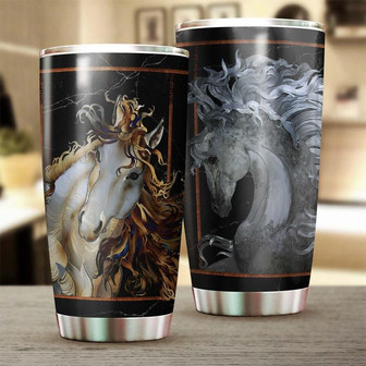 Beautiful White Horse Painting Tumblerhorse Present For Hergift For Horse Lover Horse Rider For Horseman - Thegiftio
