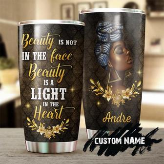 Beauty Is The Light In The Heart Personalized Tumbler Black Women Tumbler Birthday Gift Christmas Gift For Black Womenblack Women Present - Thegiftio UK