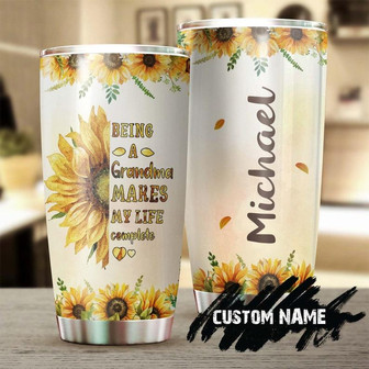 Being A Grandma Makes My Life Complete Sunflower Personalized Tumblergrandma Tumblerbirthday Gift Christmas Gift For Grandmother Grandma - Thegiftio UK