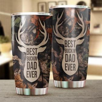 Gift For Father Dad From Daughter Son Wife, Best Buckin Dad Ever Tumbler birthday Christmas Father's Day Stainless Steel Tumbler 20oz - Thegiftio UK