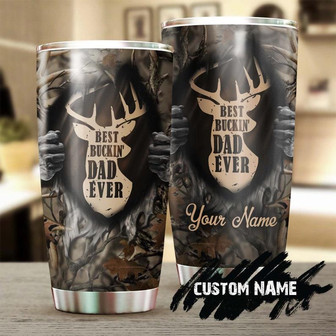 Gift For Dad, Best Bucking Dad Ever Personalized Stainless Steel 20oz Tumbler birthday Gift Christmas Gift Father's Day From Son From Daughter - Thegiftio UK