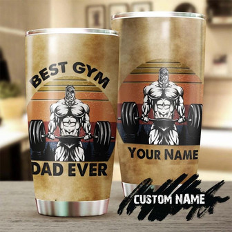 Best Gym Dad Ever Personalized Tumblerbirthday Christmas Father'S Day Gift For Gym Dad From Son Daughter - Thegiftio UK