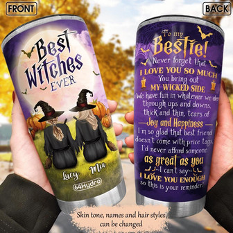 Bestie Best Witches Ever Stainless Steel Tumbler - Thegiftio UK
