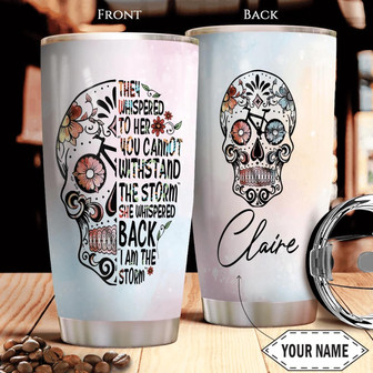 Bicycle Sugar Skull Personalized Stainless Steel Tumbler - Thegiftio