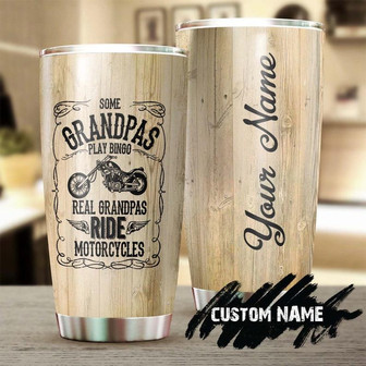 Gift For Grandfather, Biker Grandpa Stainless Steel 20oz Tumbler, Real Grandpa Ride Motorcycles Personalized Tumbler grandpa Tumbler birthday Christmas Father's Day Grandparent's Day Gift From Son Daughter Grandkids Wife - Thegiftio UK