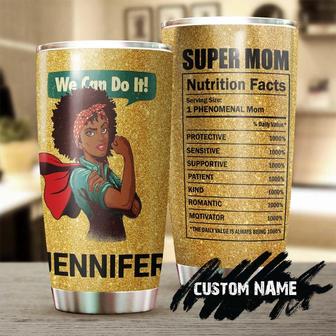 Black Mom Super Mom Nutrition Fact Funny Personalized Tumblerbirthday Christmas Gift Mother'S Day Gift For Mom From Son Daughter - Thegiftio UK